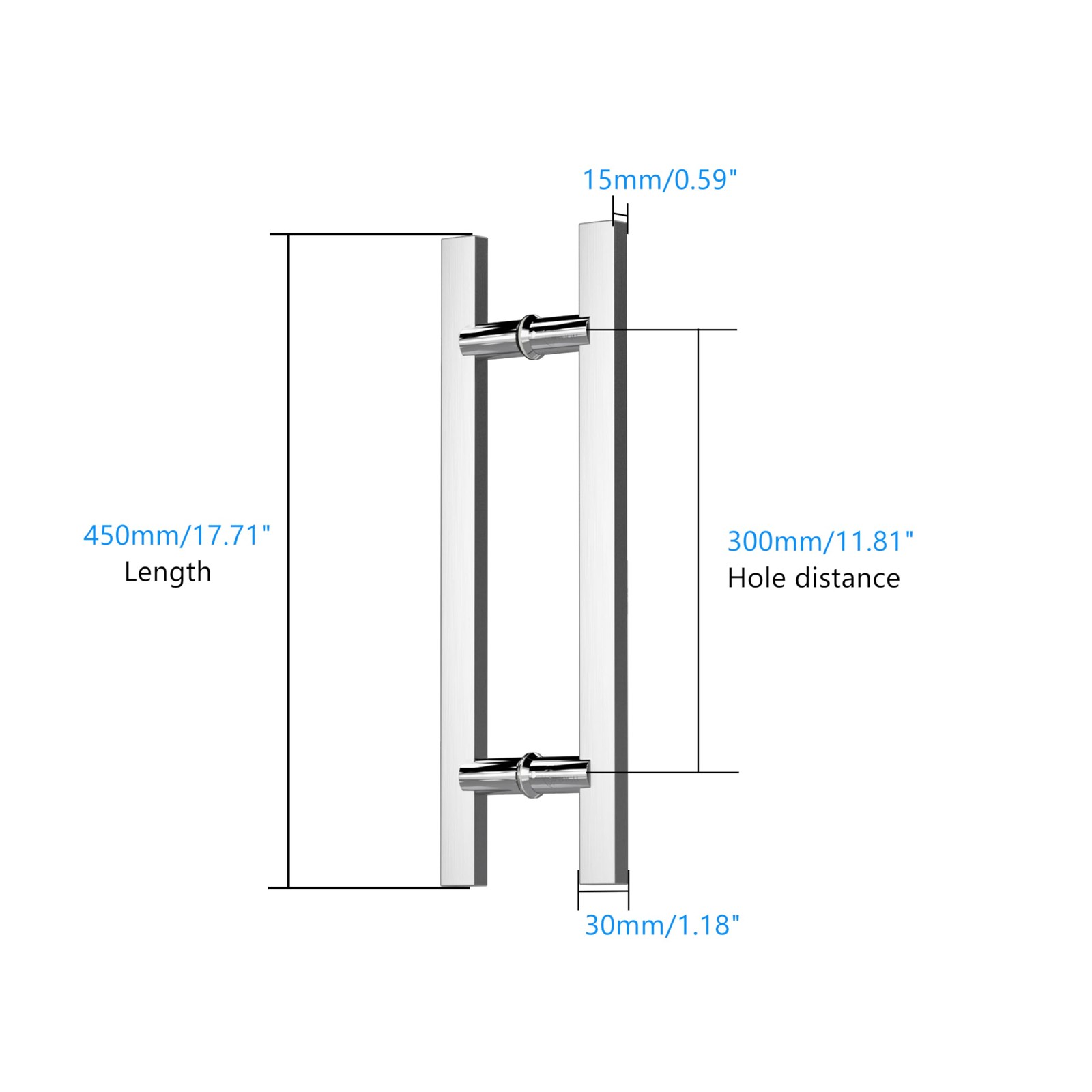 Togu Tg-6017 18 Inches Length Heavy-Duty Commercial Sus304 Stainless Steel Push