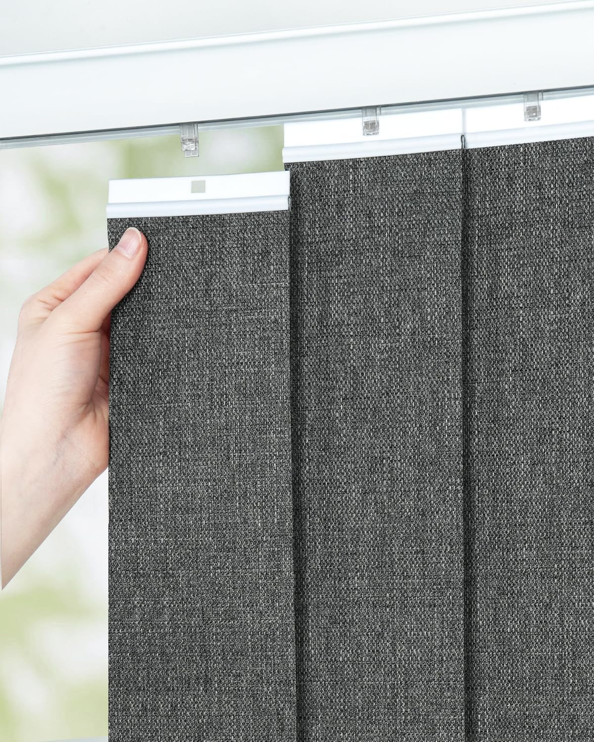 Vertical Blind Replacement Slats, 3.5×82.5 In, Charcoal | Blackout Material, 20