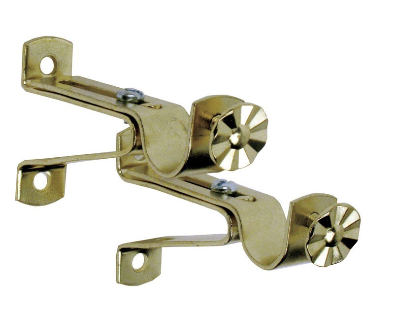 Kenney KN819 Brass Decorative Cafe Rod Bracket 2-1/2 to 3-1/2 in. Projection
