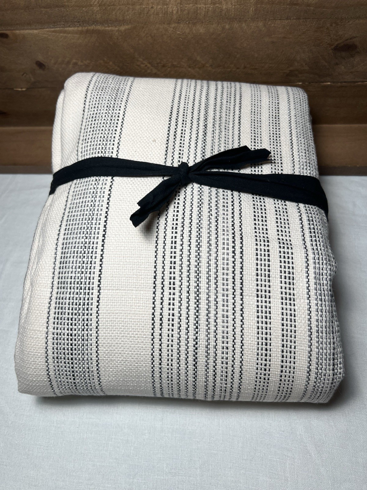 Pottery Barn Hawthorn Striped Charcoal Curtain 50” X 84”