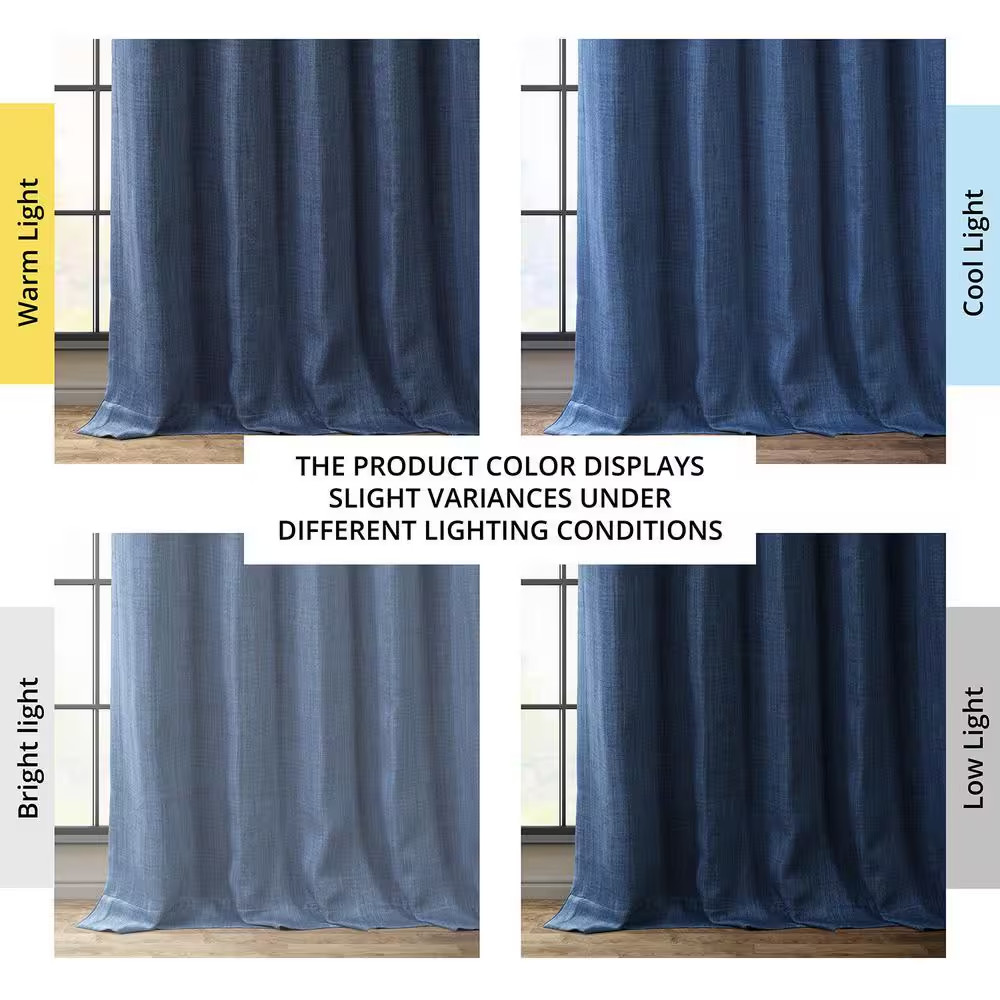 Denim Solid Rod Pocket Room Darkening Curtain – 50 In. W X 108 In. L (1 Panel)