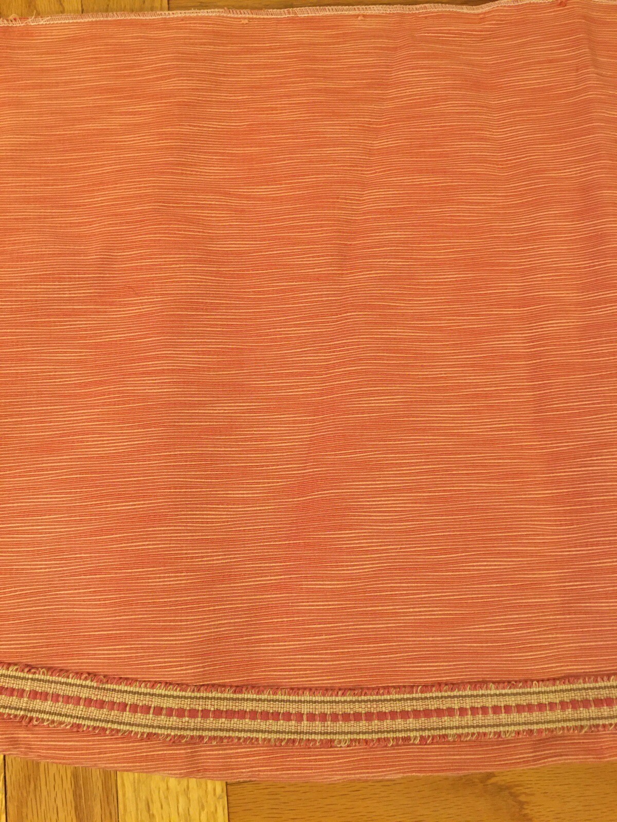 FABRIC UNFINISHED VALANCE WITH LINING & SCALLOPS AND TRIM. 134” LONG (11.2 Feet)