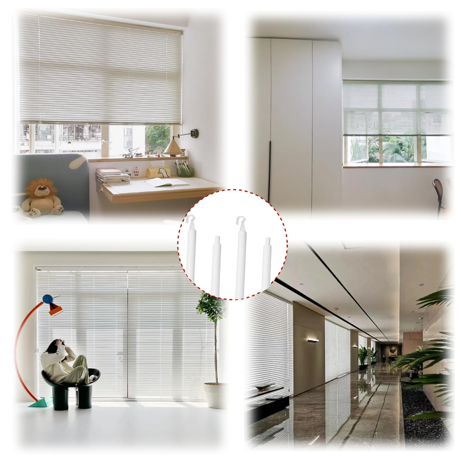 24 inch 2 Pair Blind Wands,Blind Rod with Hook and Grip,Vertical Blinds Parts…