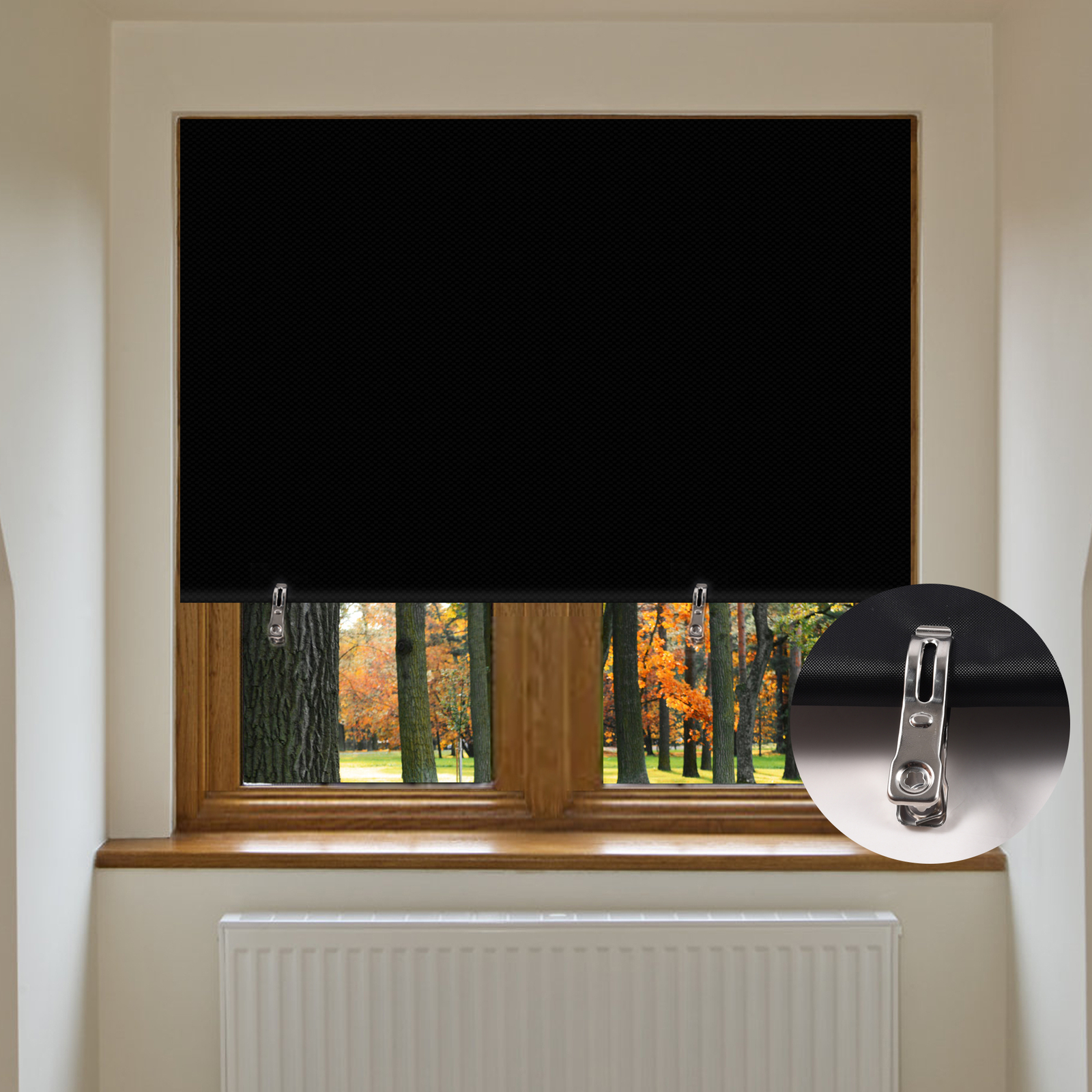 100% Blackout Roller Shades, No Drill No Tools Cordless Window Blackout Blinds