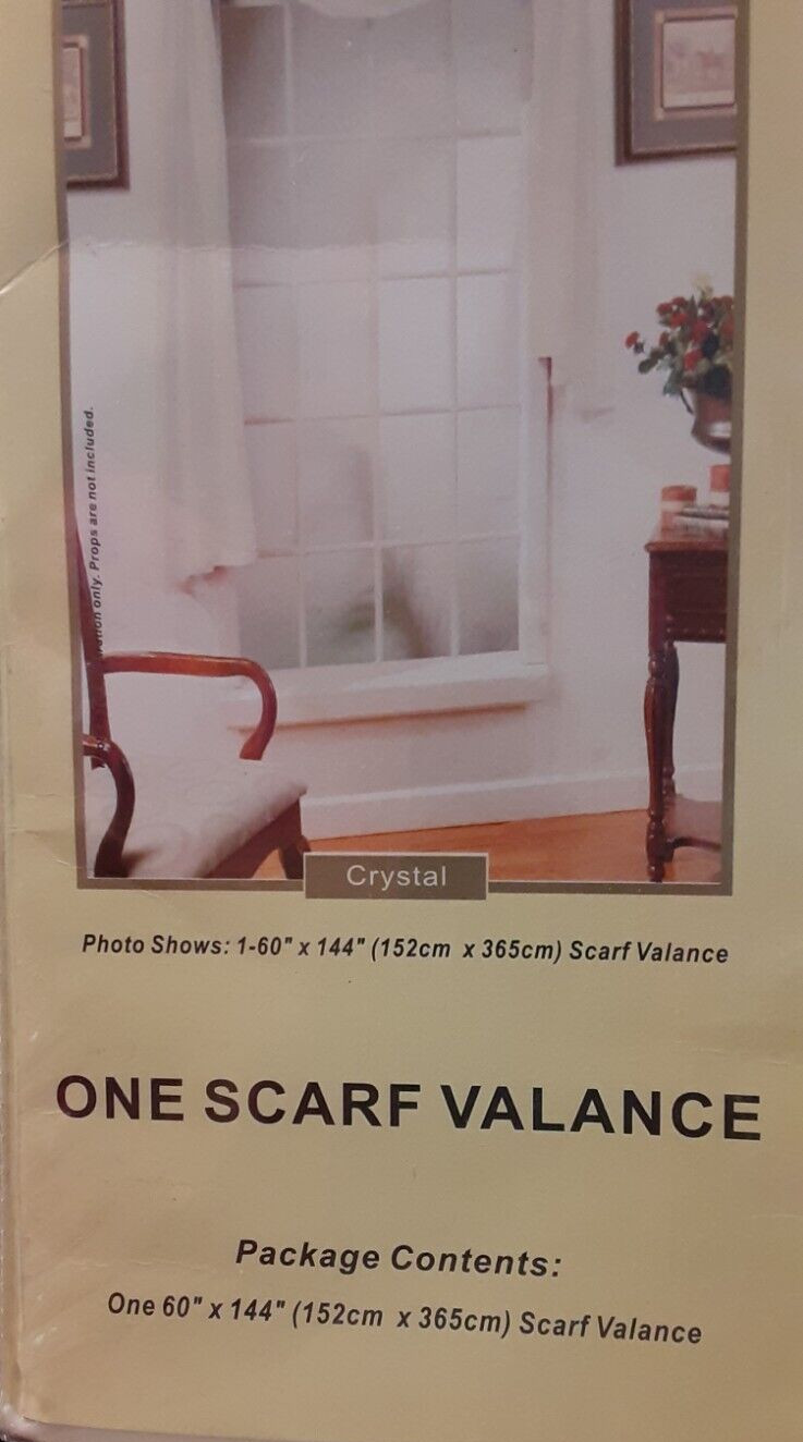 Interiors By Design Crystal One Scarf Valance 60 x 144 NIB