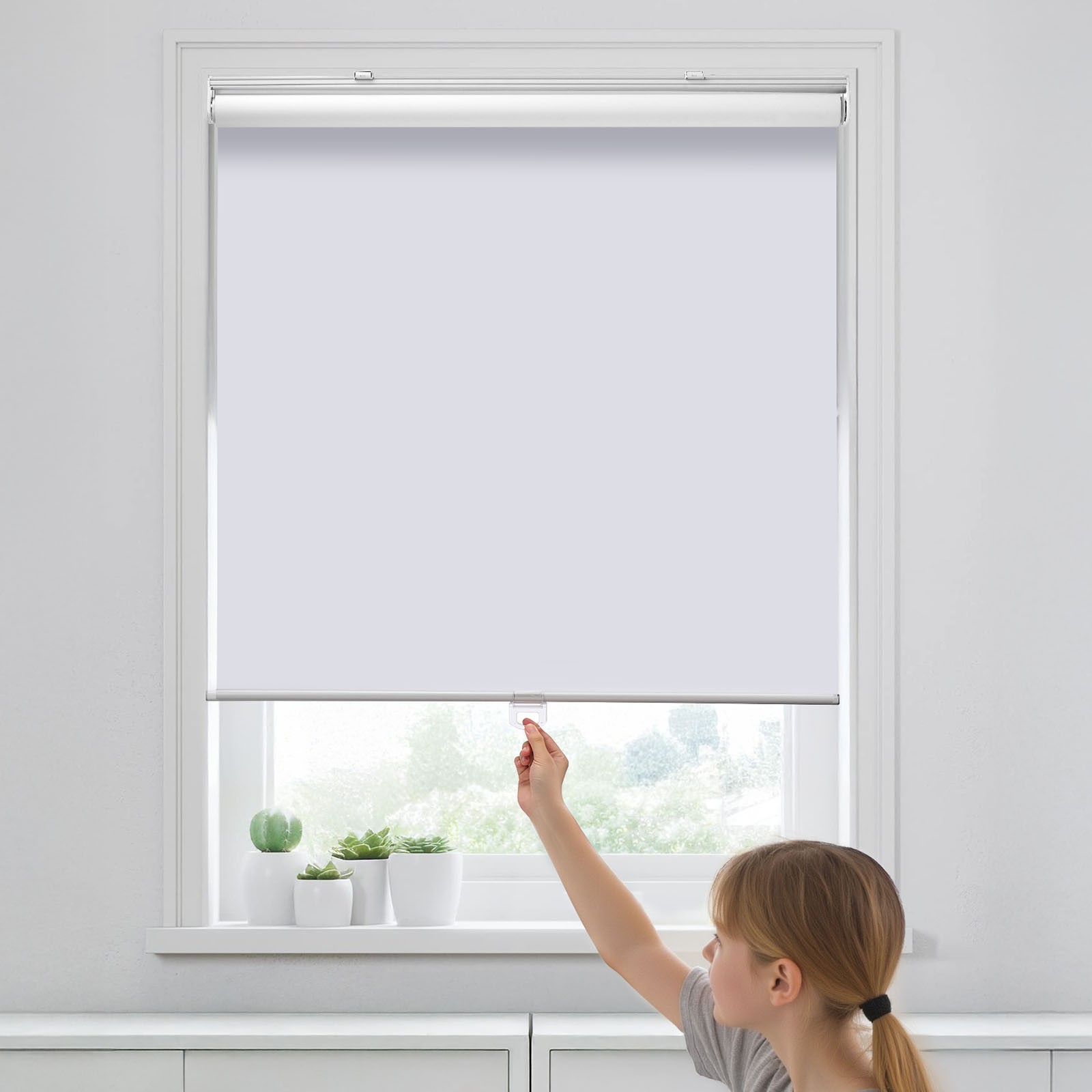 VEVOR Cordless Roller Shades Blackout Blinds 34 x 72 in for Windows Home Office