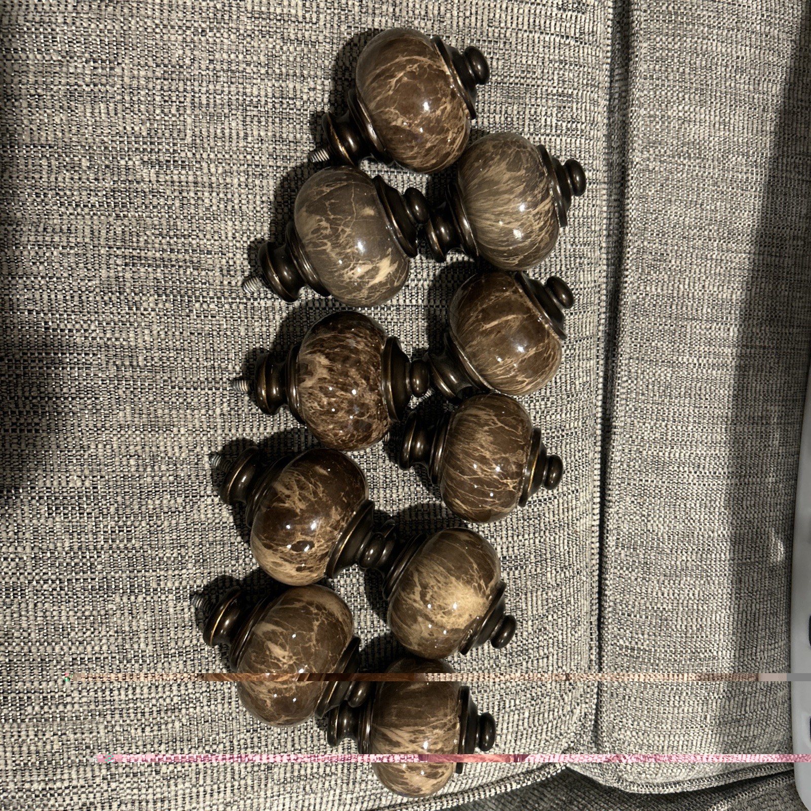 KAMANINA Marbled Replacement Finials for 1 or 7/8 Inch Curtain Rods