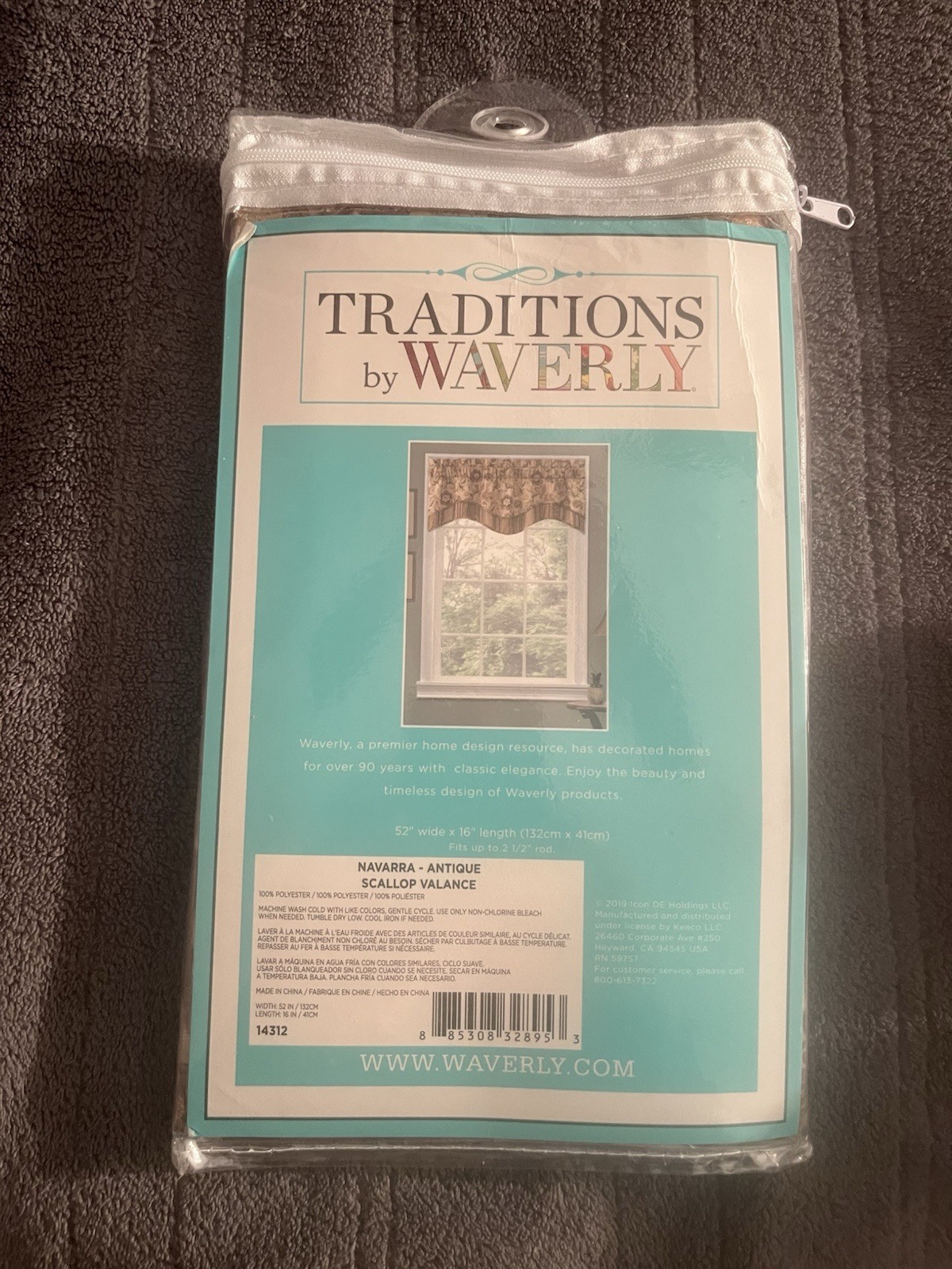Traditions by Waverly Navarra Antique Scallop Valance Rod Pocket 52″W X 16″L New