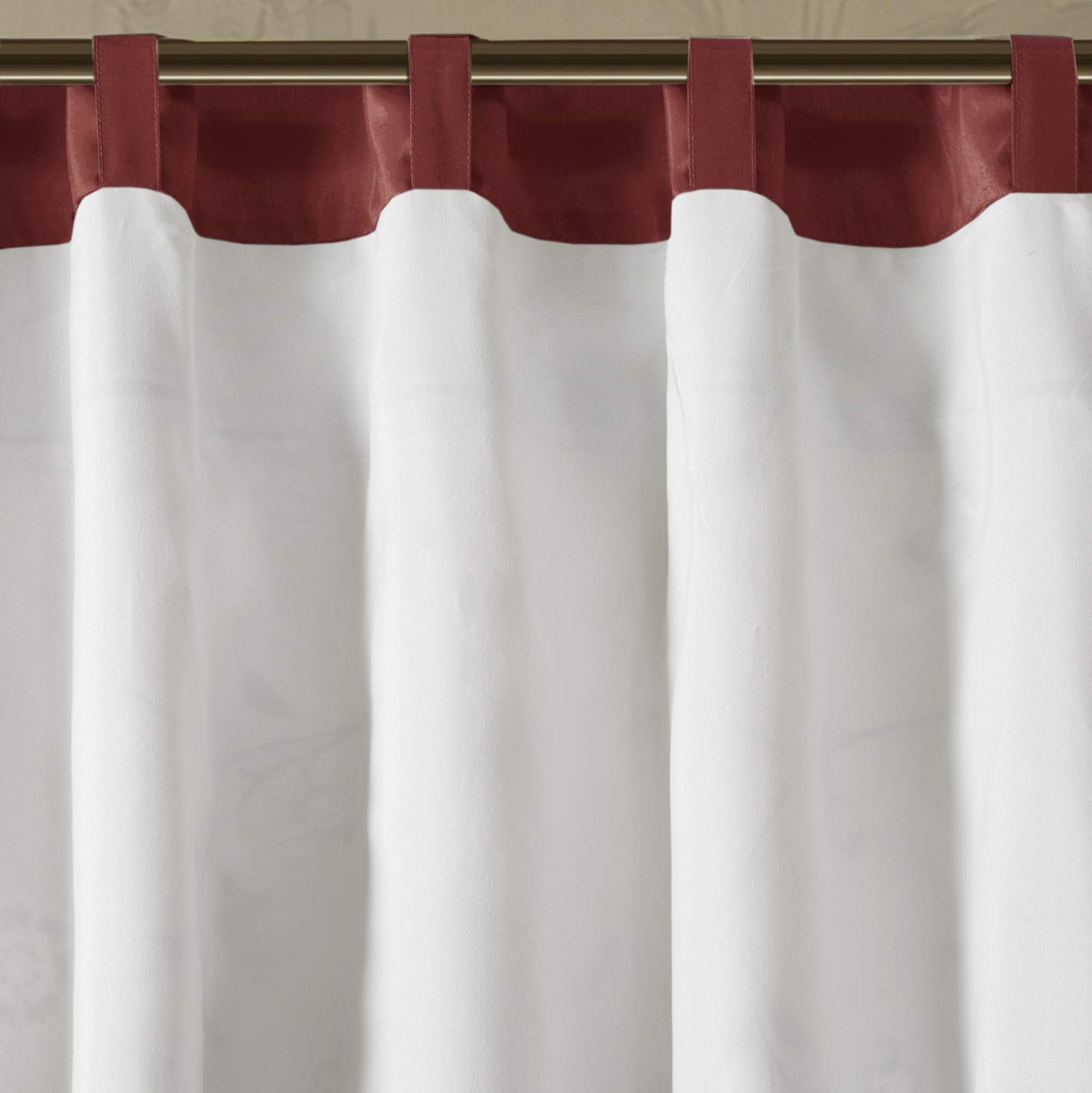 Madison Park Curtain Panel 50×84″ Red Floral Embroidery Rod Pocket Single Drape