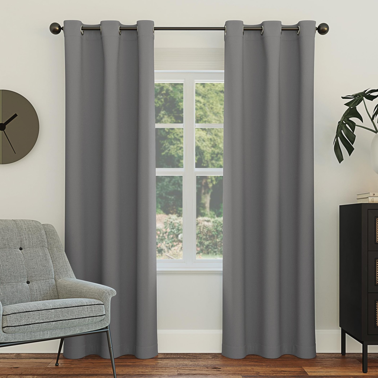 Easton Energy Saving Blackout Grommet Curtain Panel, 40″ x 95″, Gray