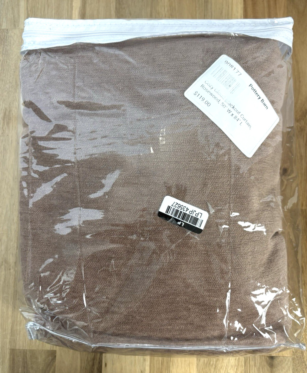 Pottery Barn Cozy Cloud Blackout Curtain Rosewood 50″x84″ New Open Box