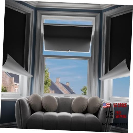 out Curtains for Bedroom,Portable No-drillout Blinds for 42″W x 60″H Black