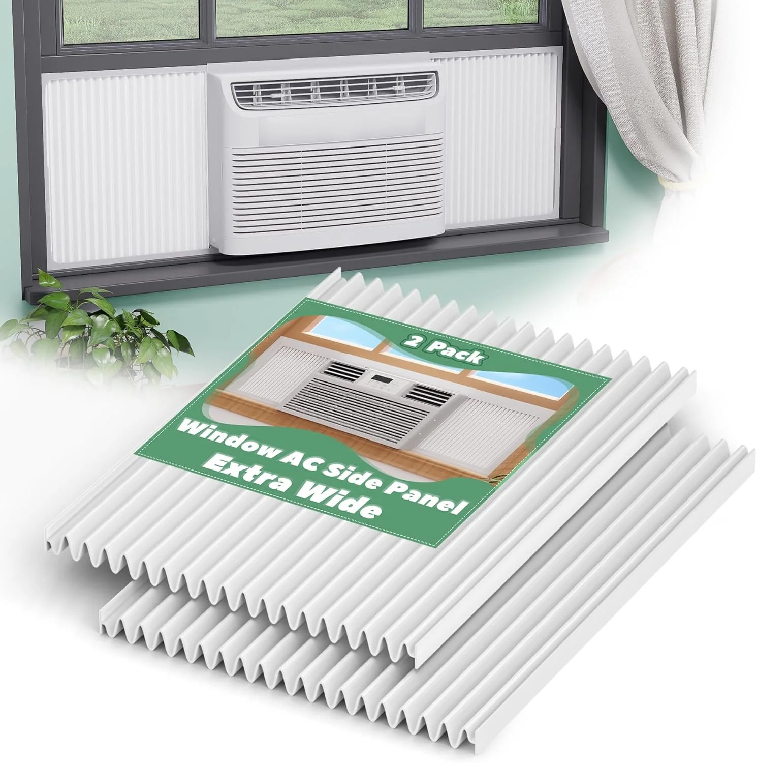 Window Air Conditioner Side Panels, 17″ H x 19-1/4″ W Extra Wide AC Side Panel,