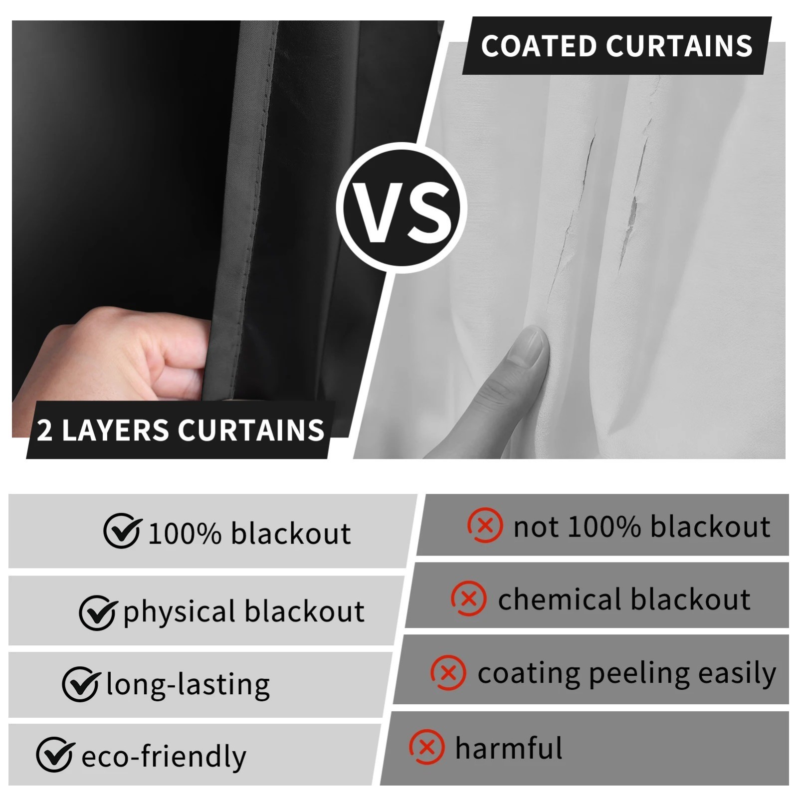 Pair of Blackout Curtains Eyelet Ring Top Ready Made Thick Thermal Curtain Set