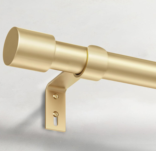 Heavy Duty Curtain Rods for Windows 36 to 72 Inch, 1 Inch Gold Curtain Rod