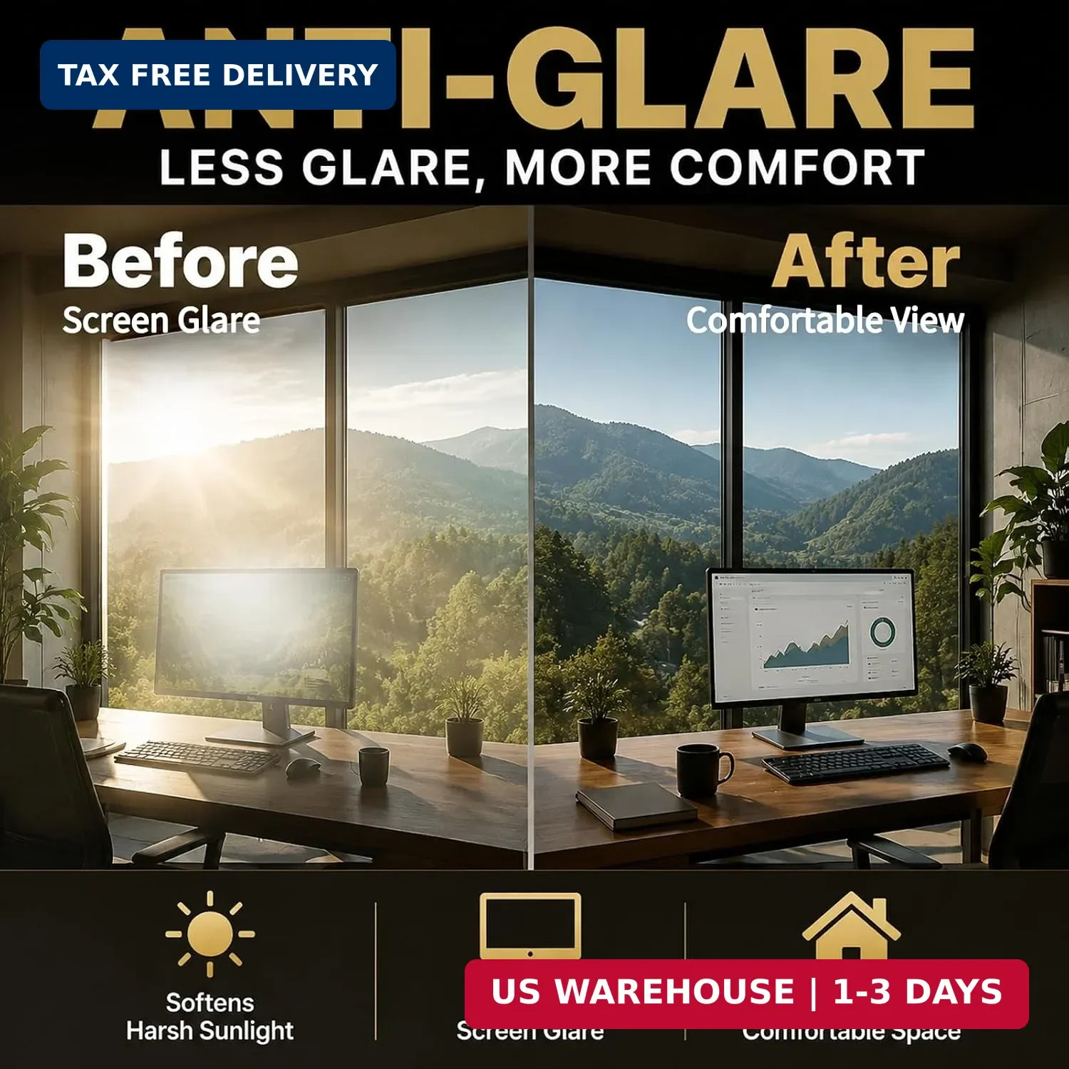 FILMGOO One Way Window Privacy Film – Window Tint for Home Daytime Privacy Mirro