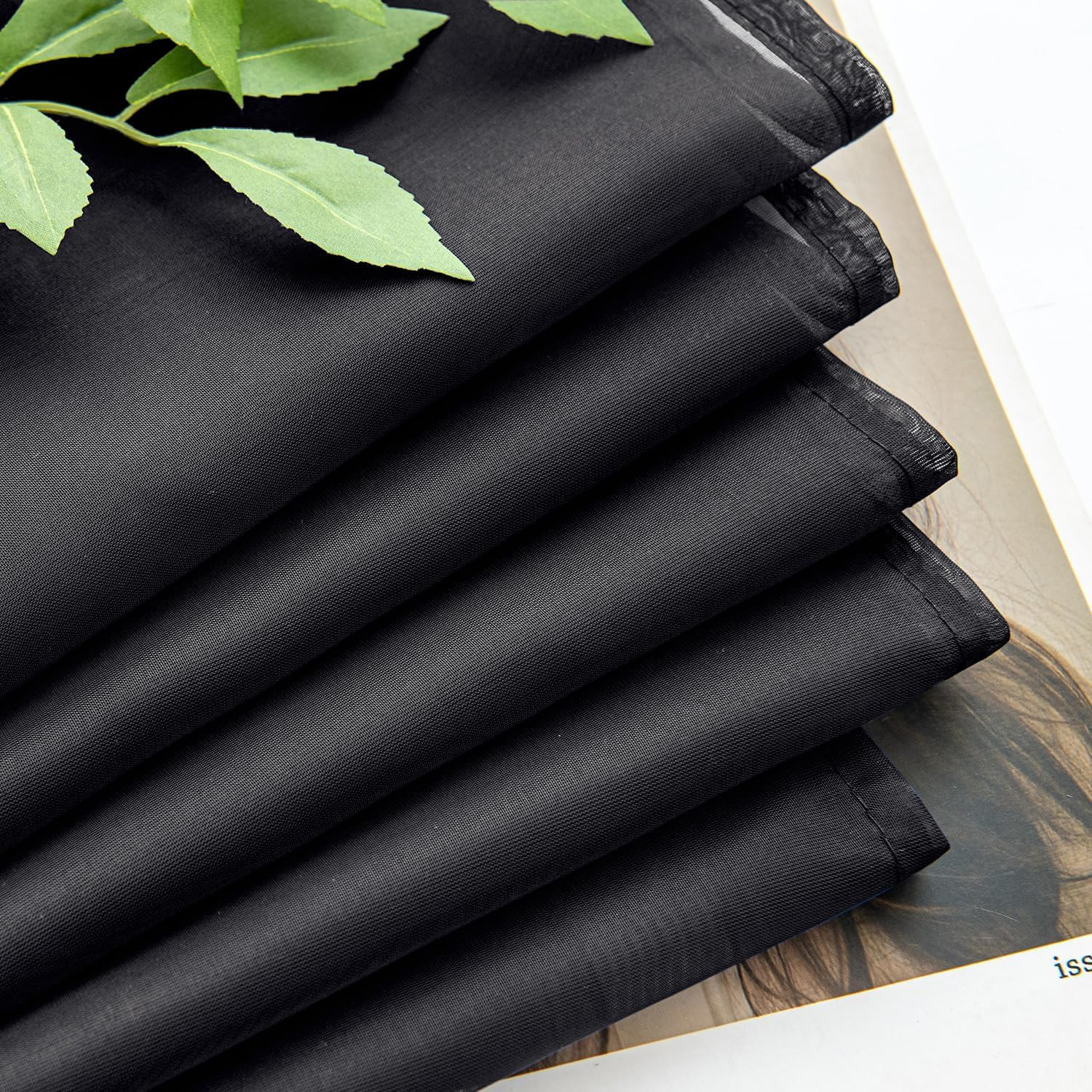 MIULEE Solid Color Sheer Curtains 63 Inches Long 2 Panels Set – Fall Elegant Lig