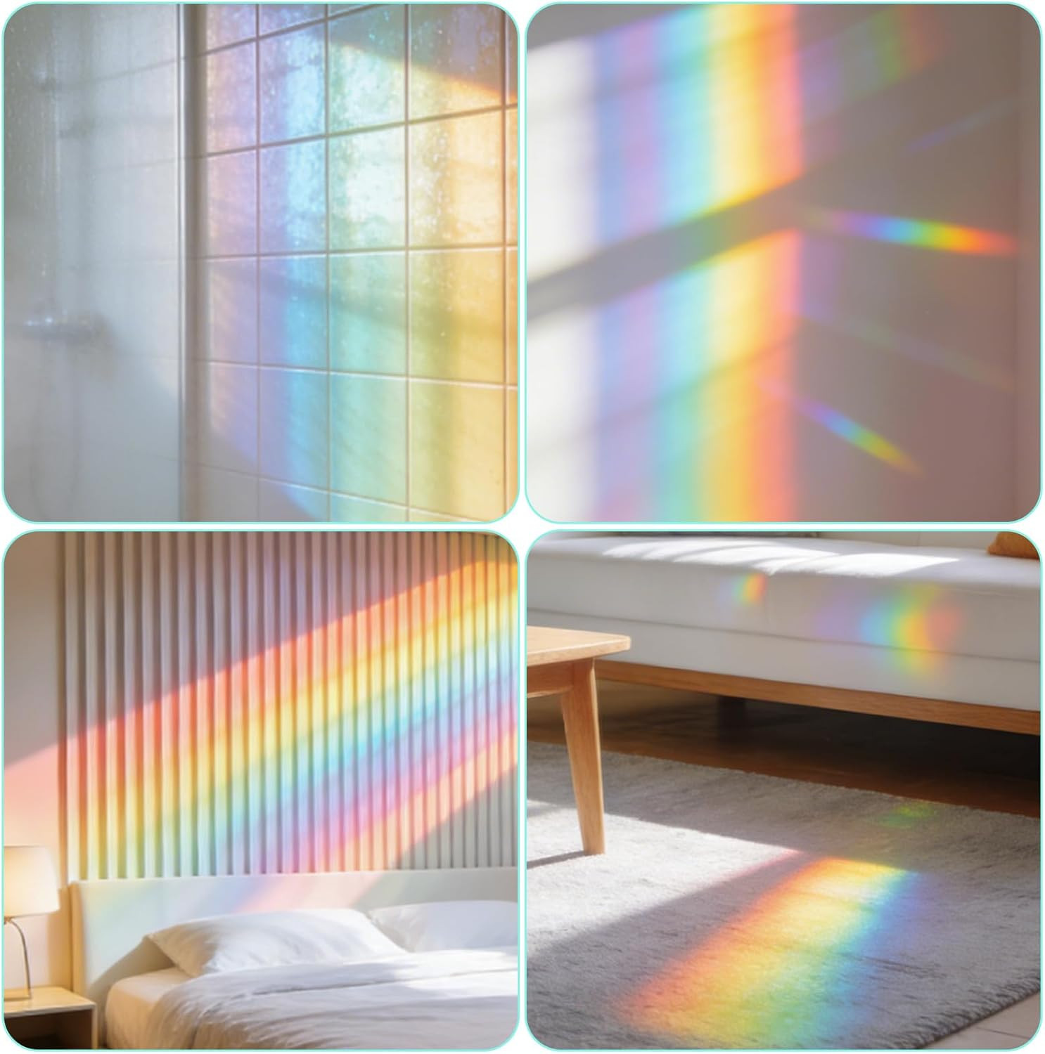 20 PCS Circle Bird Window Strike Prevention, Rainbow Reflective Anti-Collision
