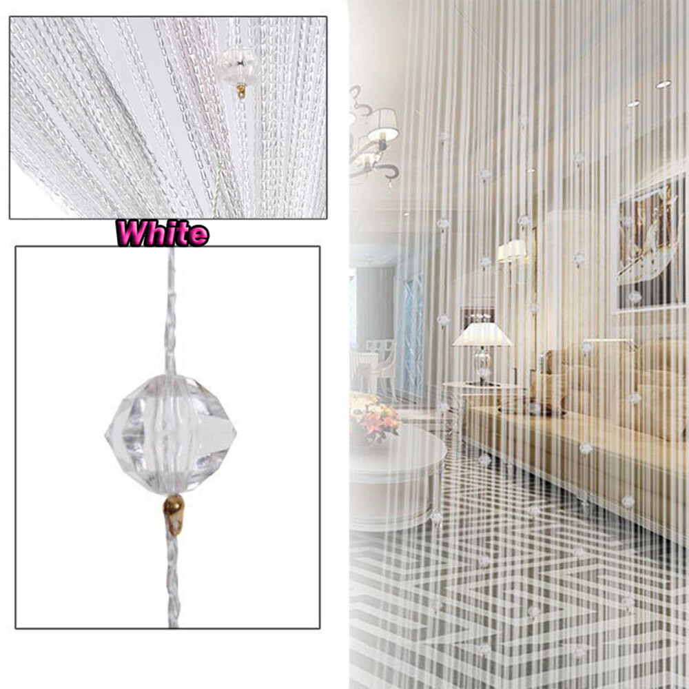 String Tassel Curtain Crystal Beads Door Window Panel Room Divider Beaded Panel
