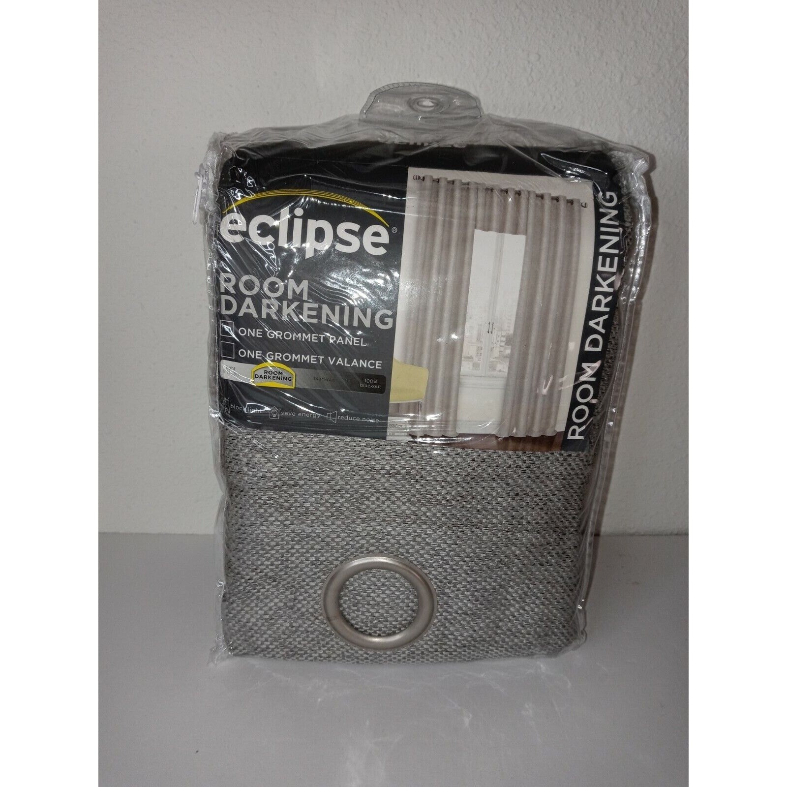 Eclipse Presto Grey Room Darkening Grommet Window Curtain Panel 52×108