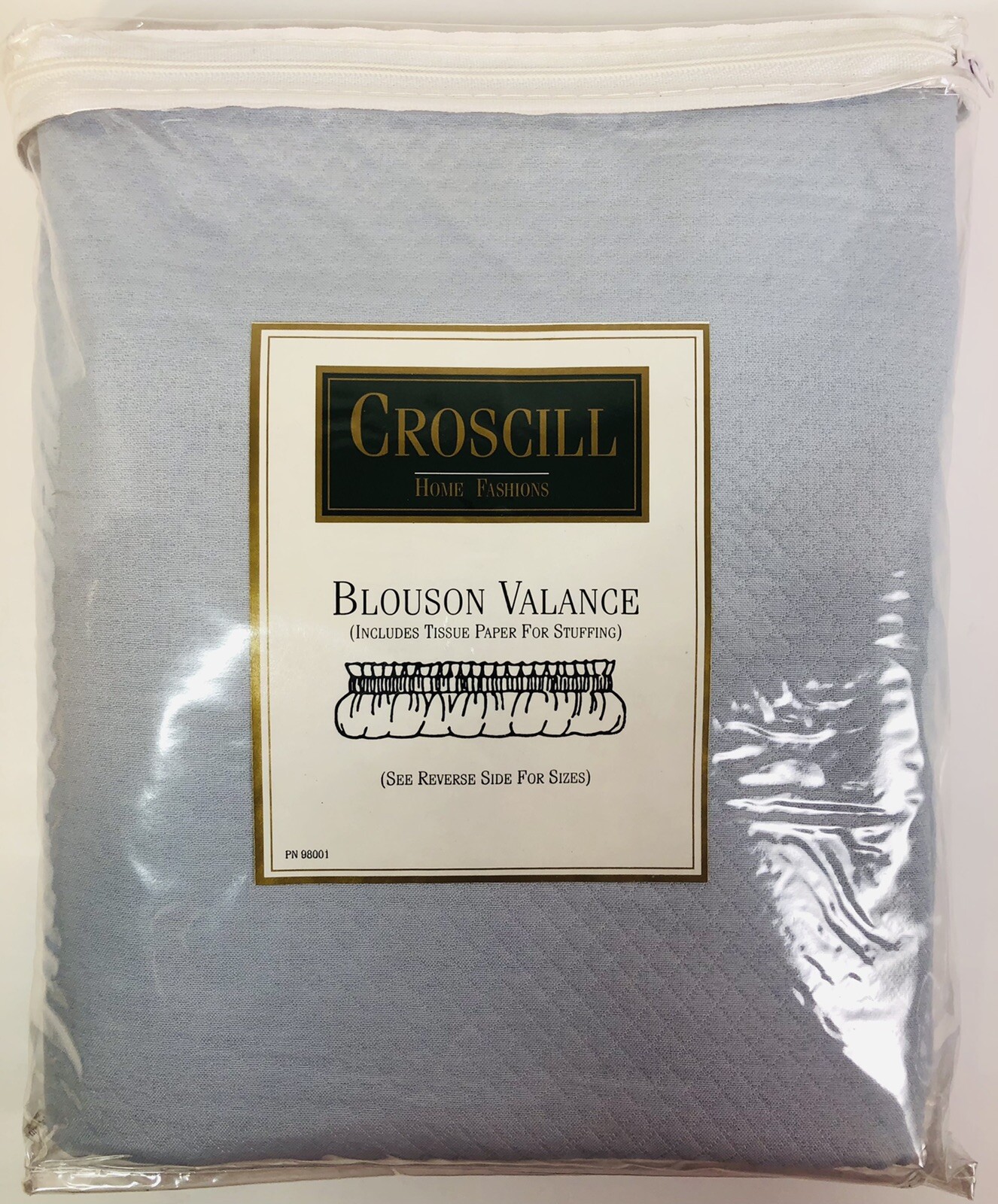 CROSCILL Blouson Valance 88”W X 15”L – BV 1505 04 Blue – EAST HAMPTON SOLID