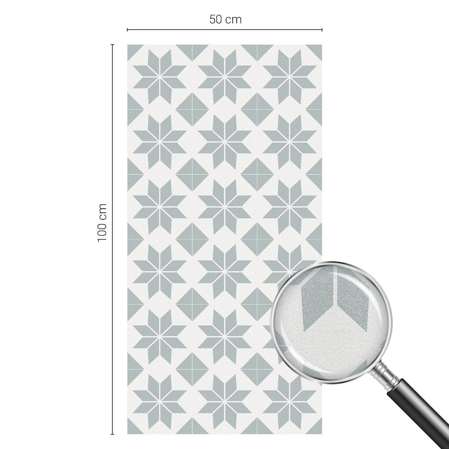 Frosted Window Vinyl Easy to Apply Geometric Stars Architecture Beige