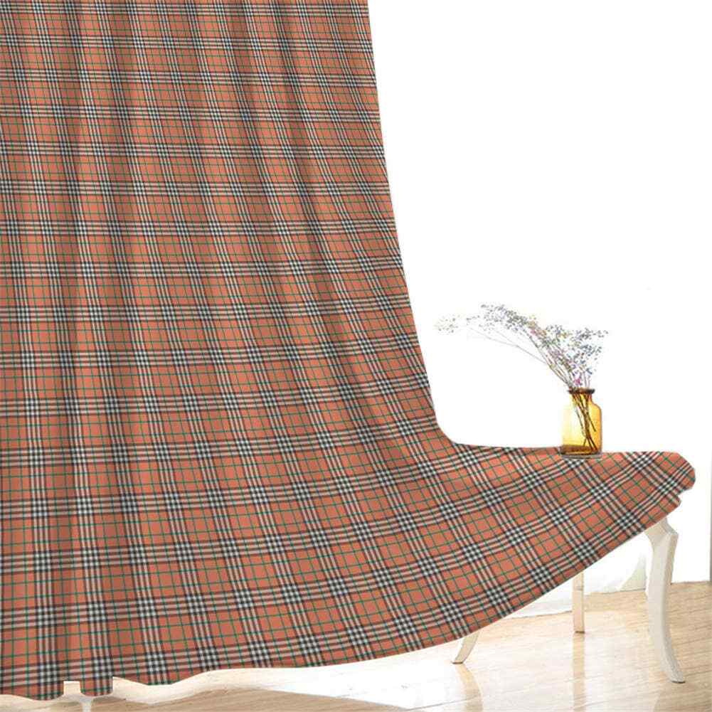 Dark red elegant fine cool plaid Printing 3D Blockout Curtains Fabric Window
