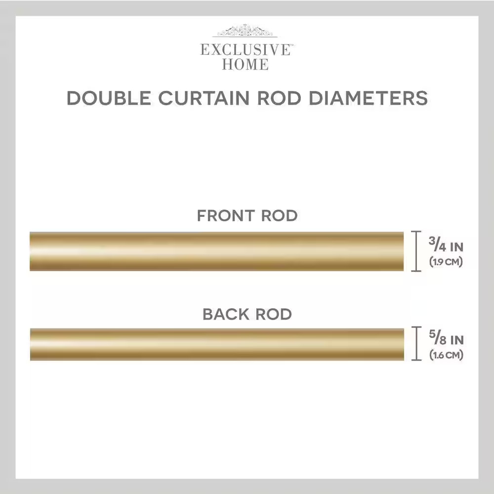 Napoleon 66 In. – 120 In. Adjustable 3/4 In. Double Curtain Rod Kit in Gold with