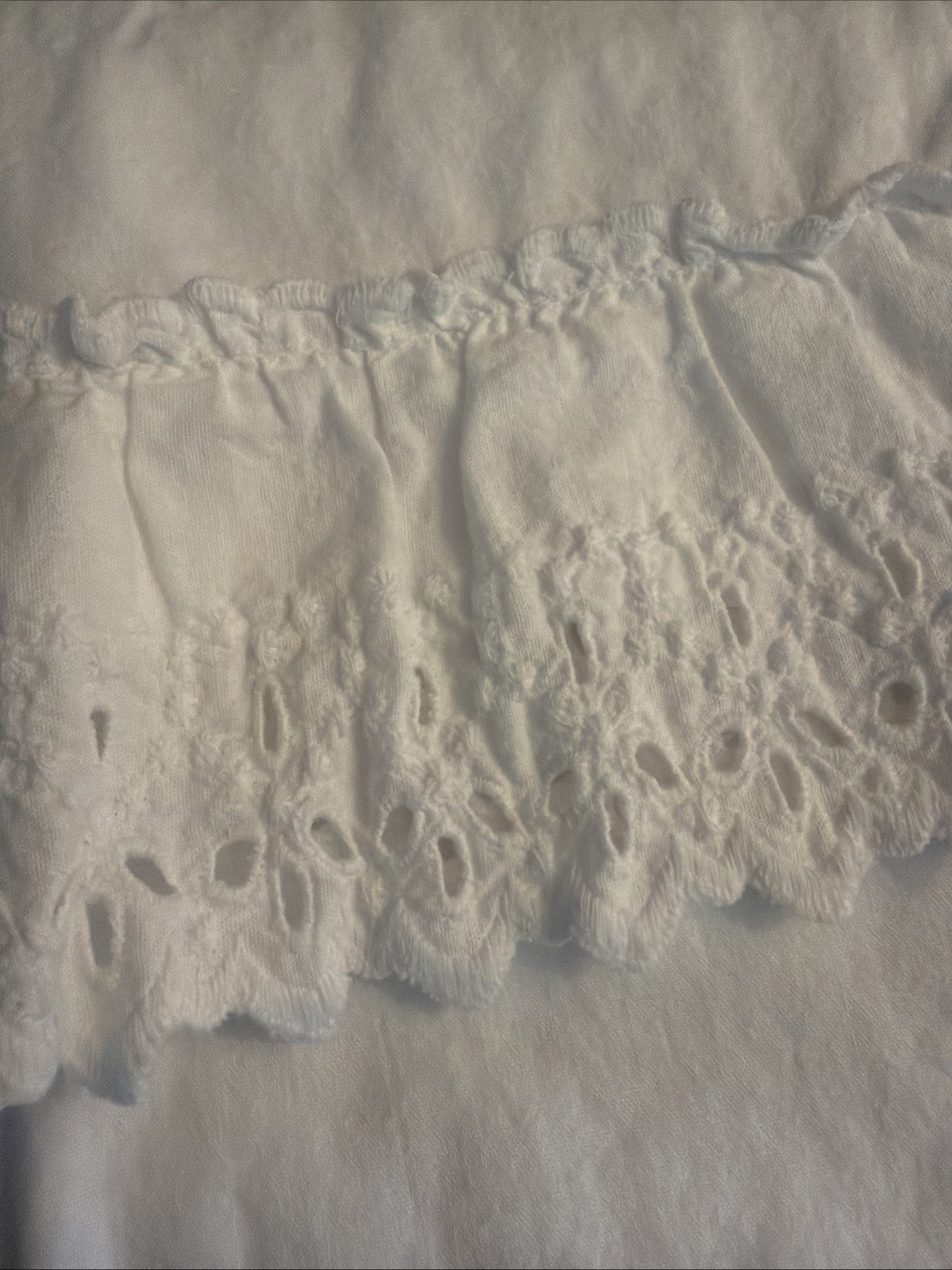 Vintage Waverly Cotton Eyelet Lace 2 Curtains Cottagecore 39 Wide x 75 Long