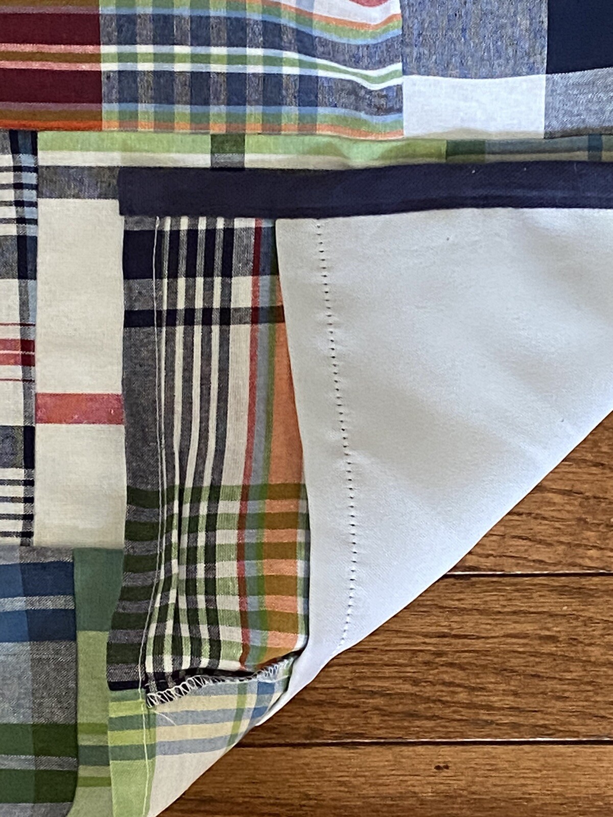 5 PAIRS POTTERY BARN KIDS MADRAS PLAID PATCHWORK COTTON BLACKOUT CURTAINS 44×63