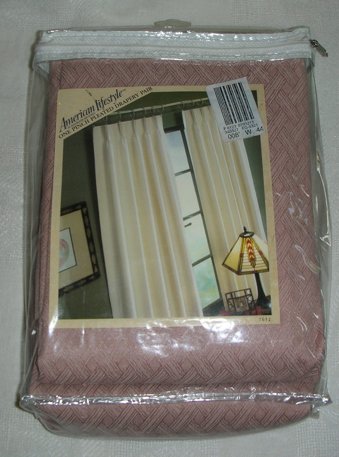 Vtg PAIR Burlington One-Pinch Pleated Drapes Rose 50×72 Window Curtains NEW