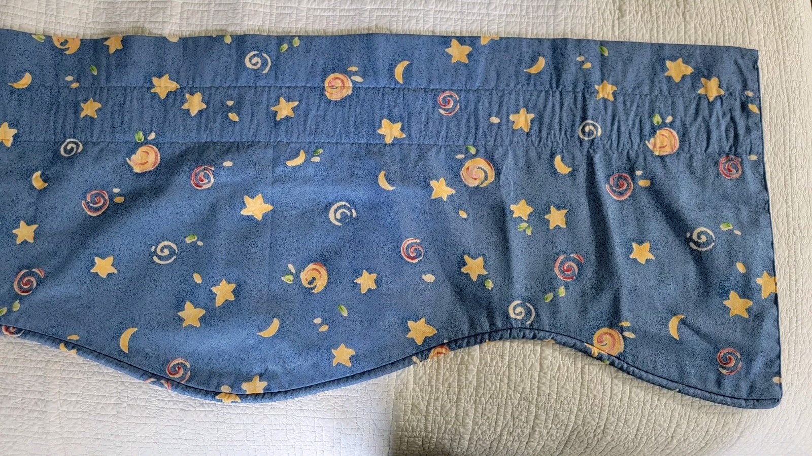 Custom Made Window Treatment Valance 104Wx18L Whimsical Scalloped Night Star