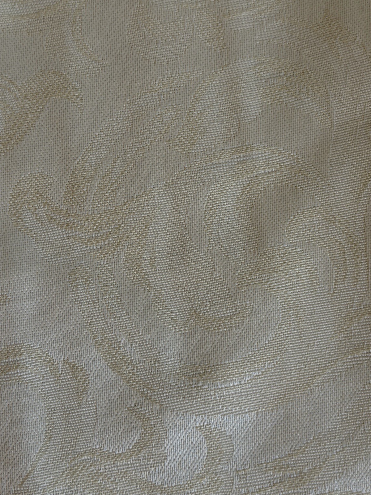 2 Burlington Drapery Panels Lined Cream Filigree Rayon Blend Triple Pleat 83X49″