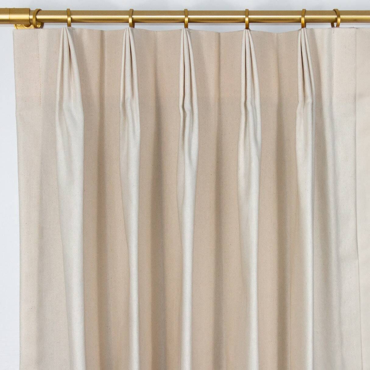 Custom Drapes – Pleated & Lined – 7 oz. Cotton Duck Natural – 1 Pair / 2 Panels