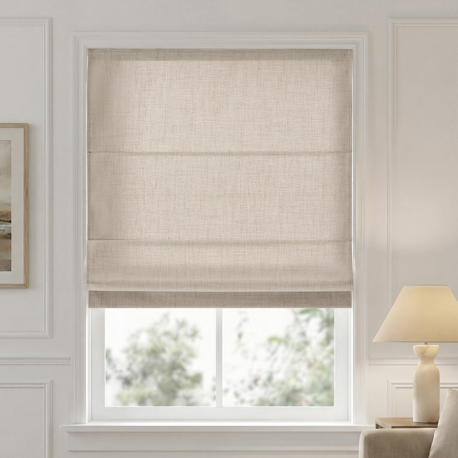 Madison Park Neutral Woven Roman Shades 29×64