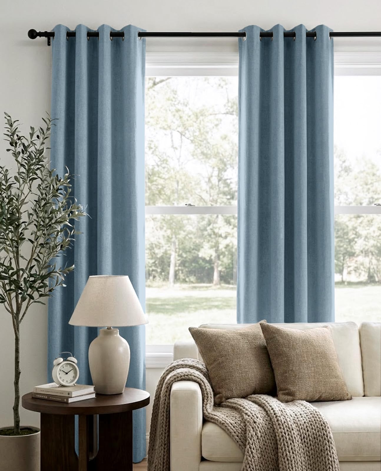 100% Blackout Shield 100 Blackout Shield Curtains Blue 50W X 84L 2 Panels