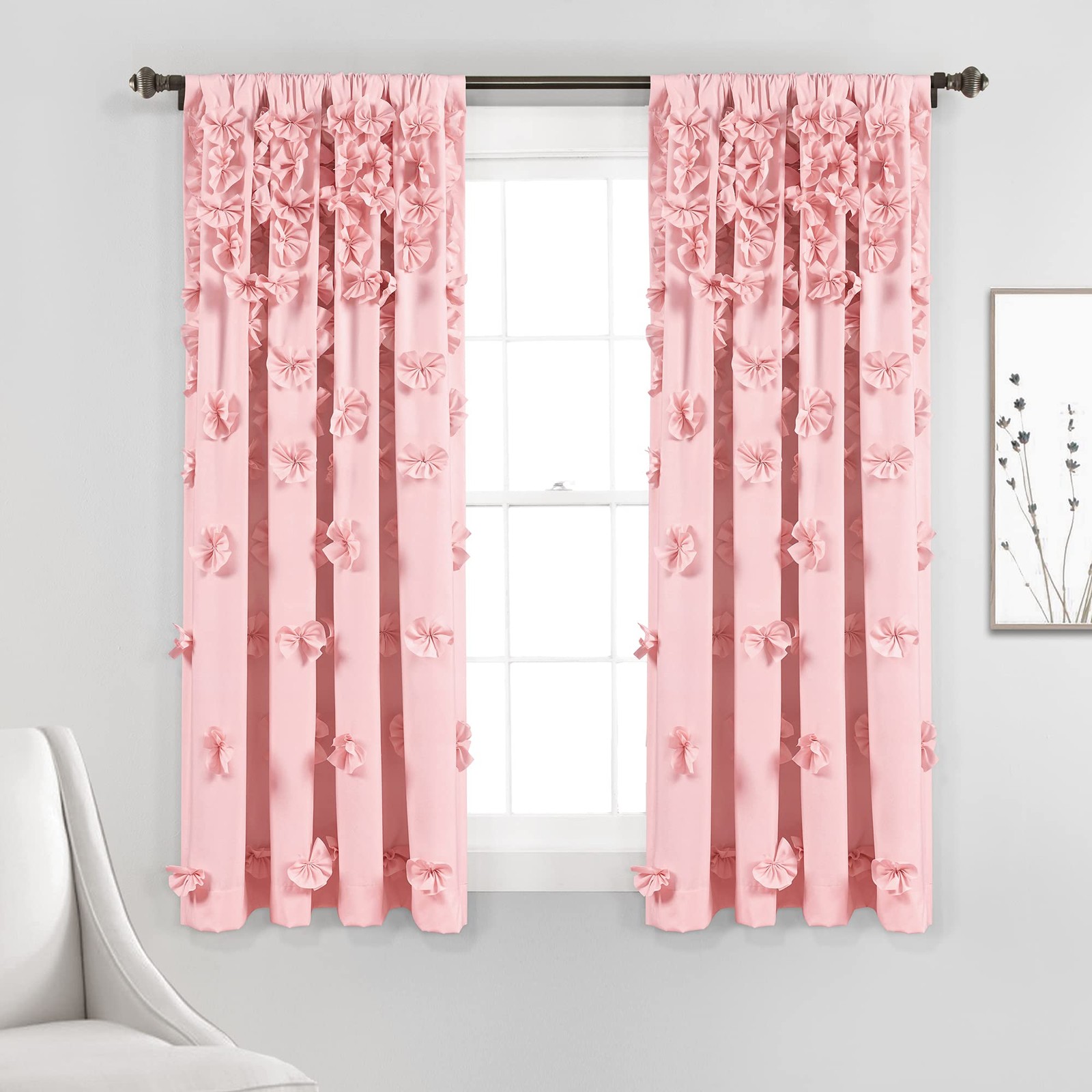 Riley Window Curtain, 160 x 137 cm, Pink