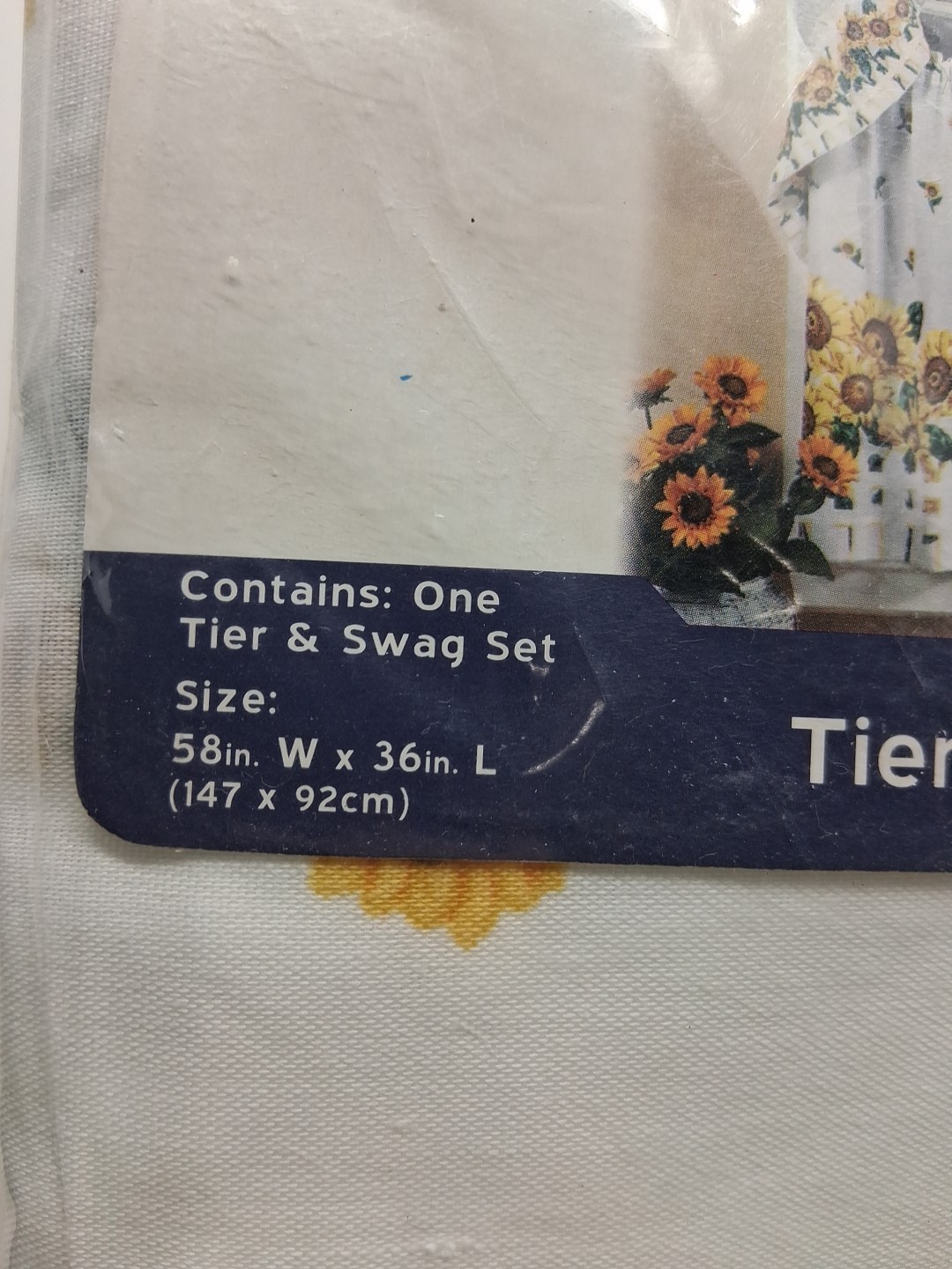 Home Essentials Tier & Swag Set Curtains Vintage Sunflowers, Sunsation, K-Mart