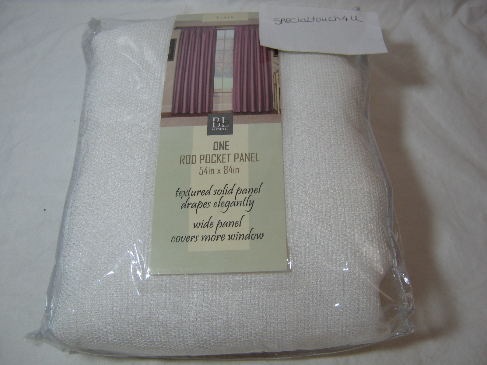 NEW BL Home Plaza Rod Pocket Window Panel White 54×84 New