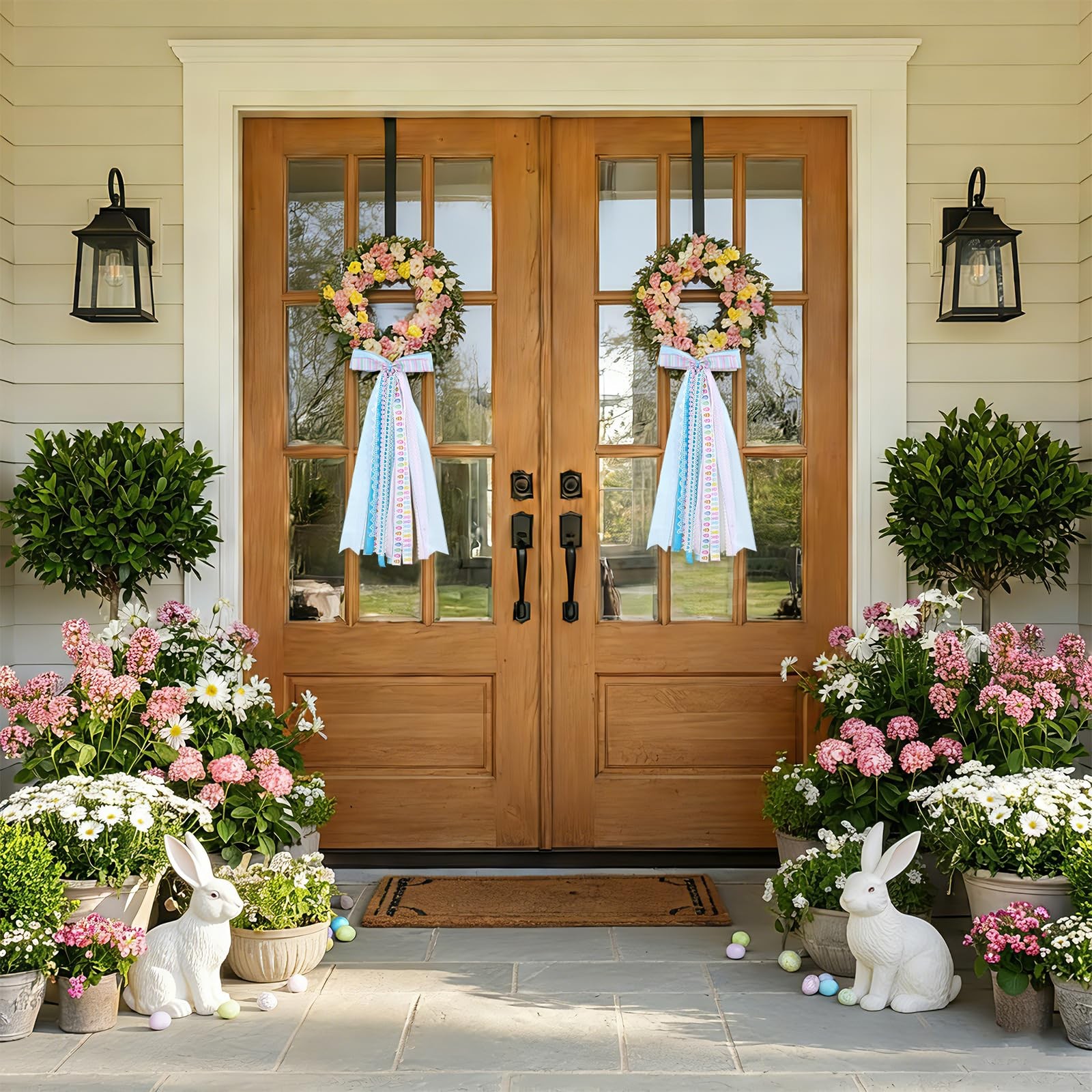 Assorted Spring Wreath Ribbon Bow Clip Door Decorations Holiday Party Sash