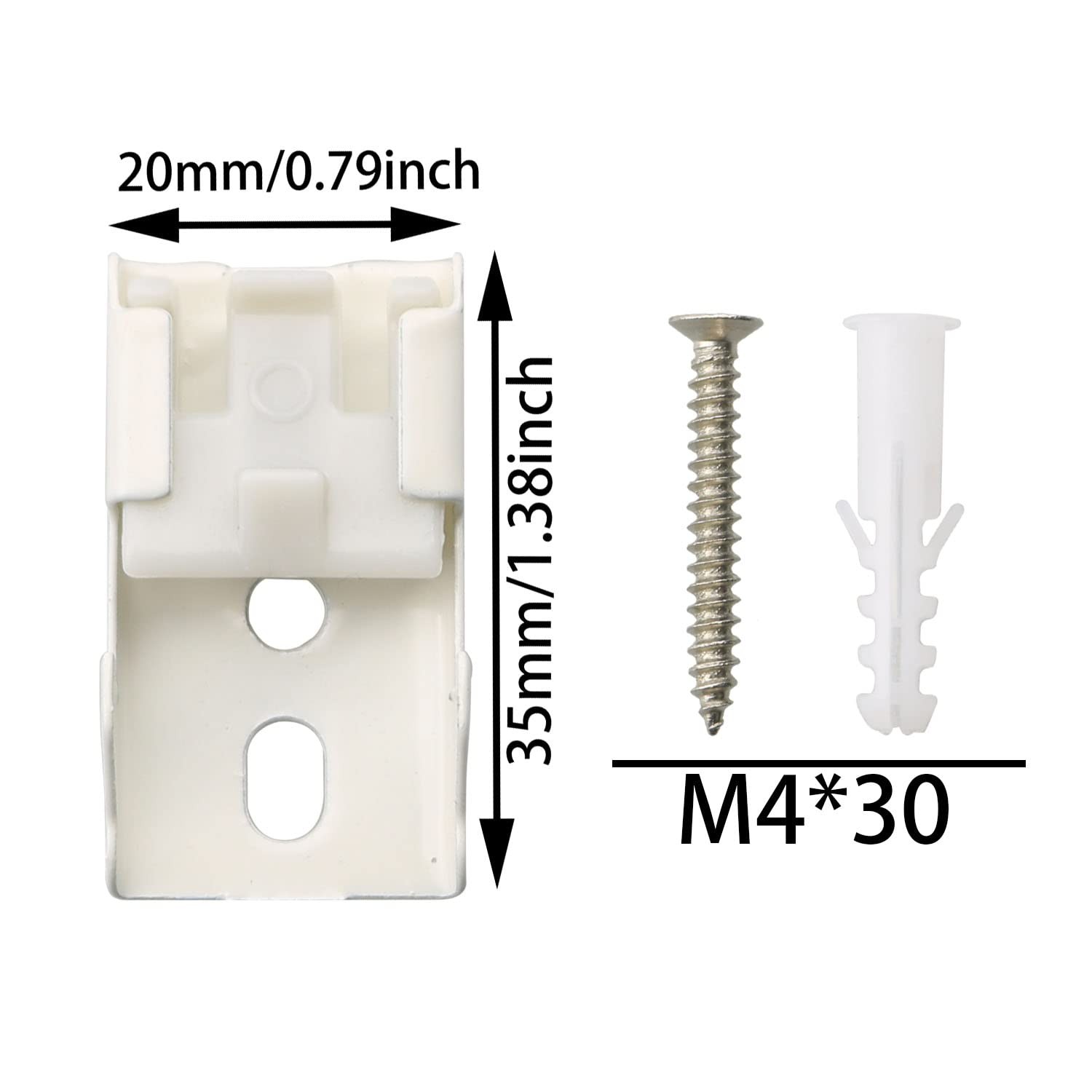 12 PCS Curtain Track Mounting Bracket White Ceiling Mount 10mm Straight Curved