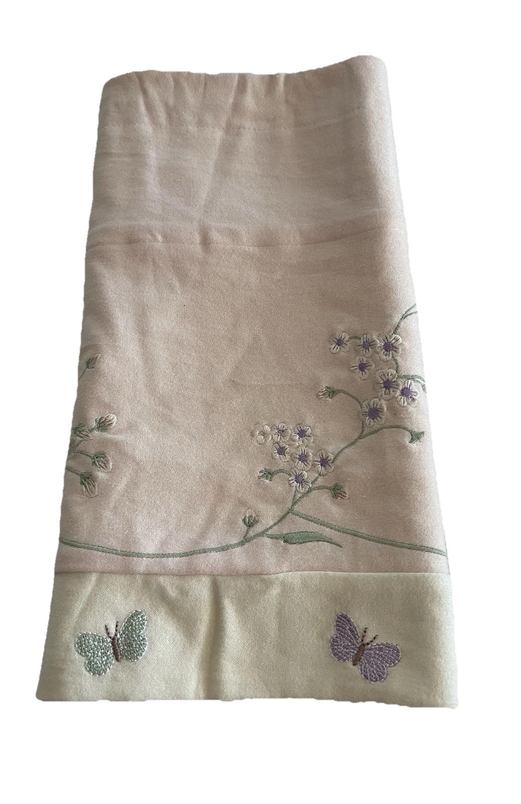 Kids Line Luxury Embroidered Valance Flowers Butterfly Pink Nursery Girl 60×15