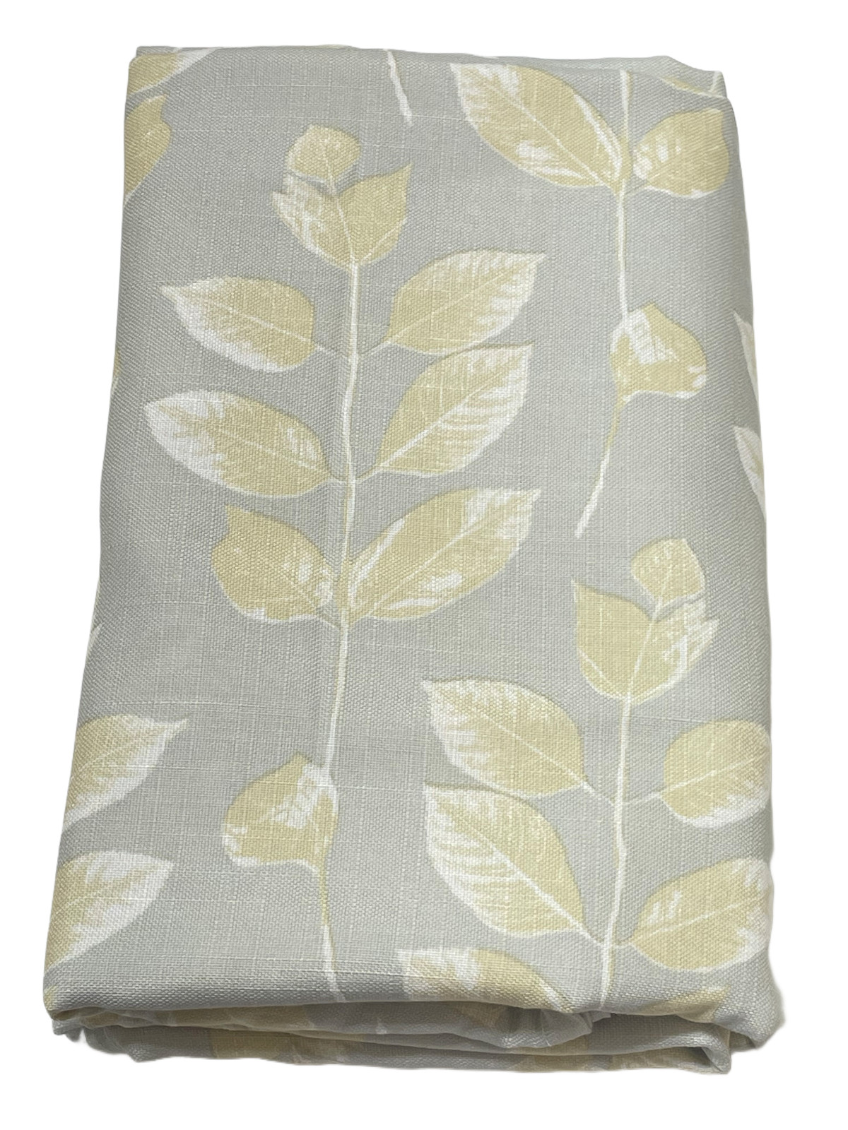 Laura Ashley Botanical Panels Silver-Gray Yellow Leaf Rod Pocket (2) 36″ x 84″