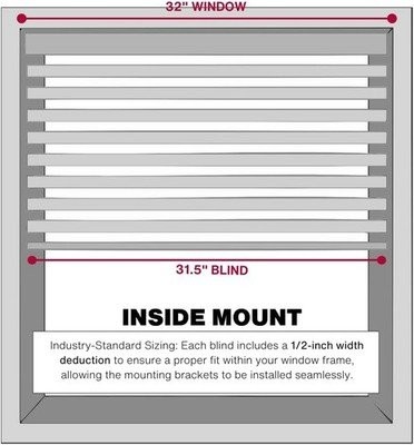 Lotus & Windoware Cordless 2 Inch Faux Wood Blind 31.5″ W Bright #R017