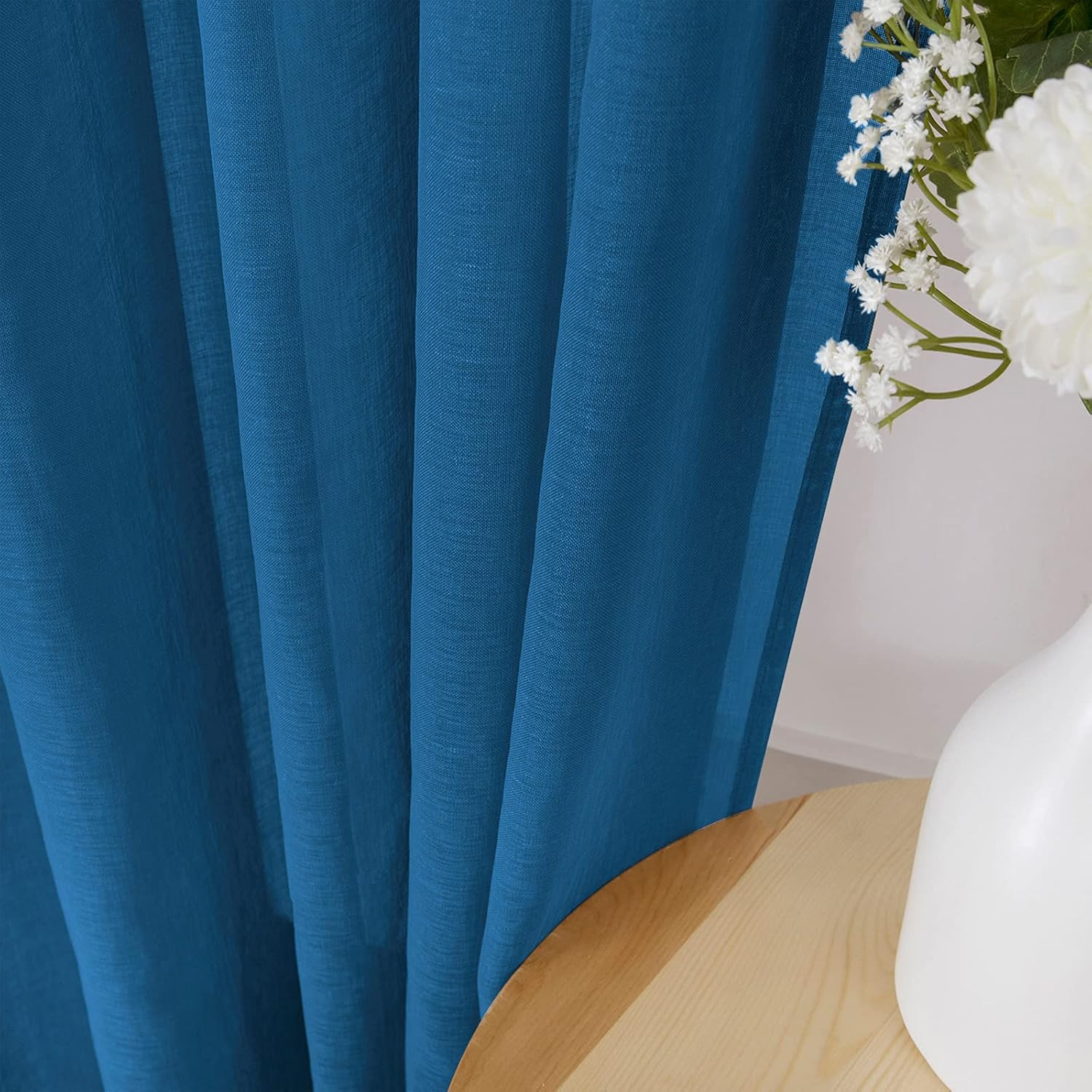 Sheer Curtains Living Room Linen Textured Curtain Sheers Light Filtering Voile R
