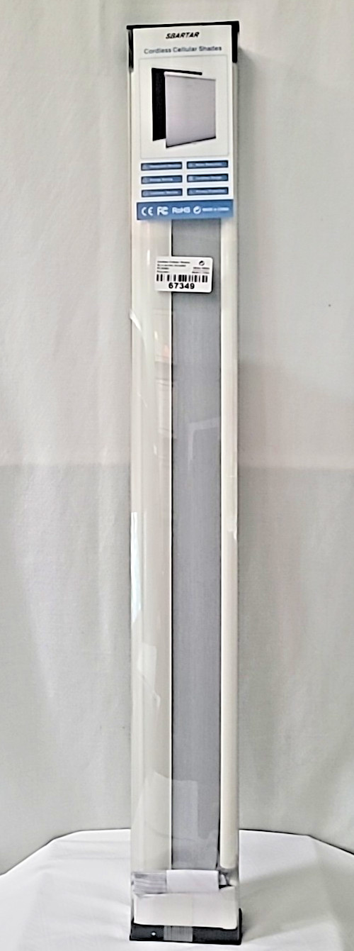 SBARTAR Window Cellular Shades Cordless Fabric Honeycomb Gray Blinds 28″ x 64″