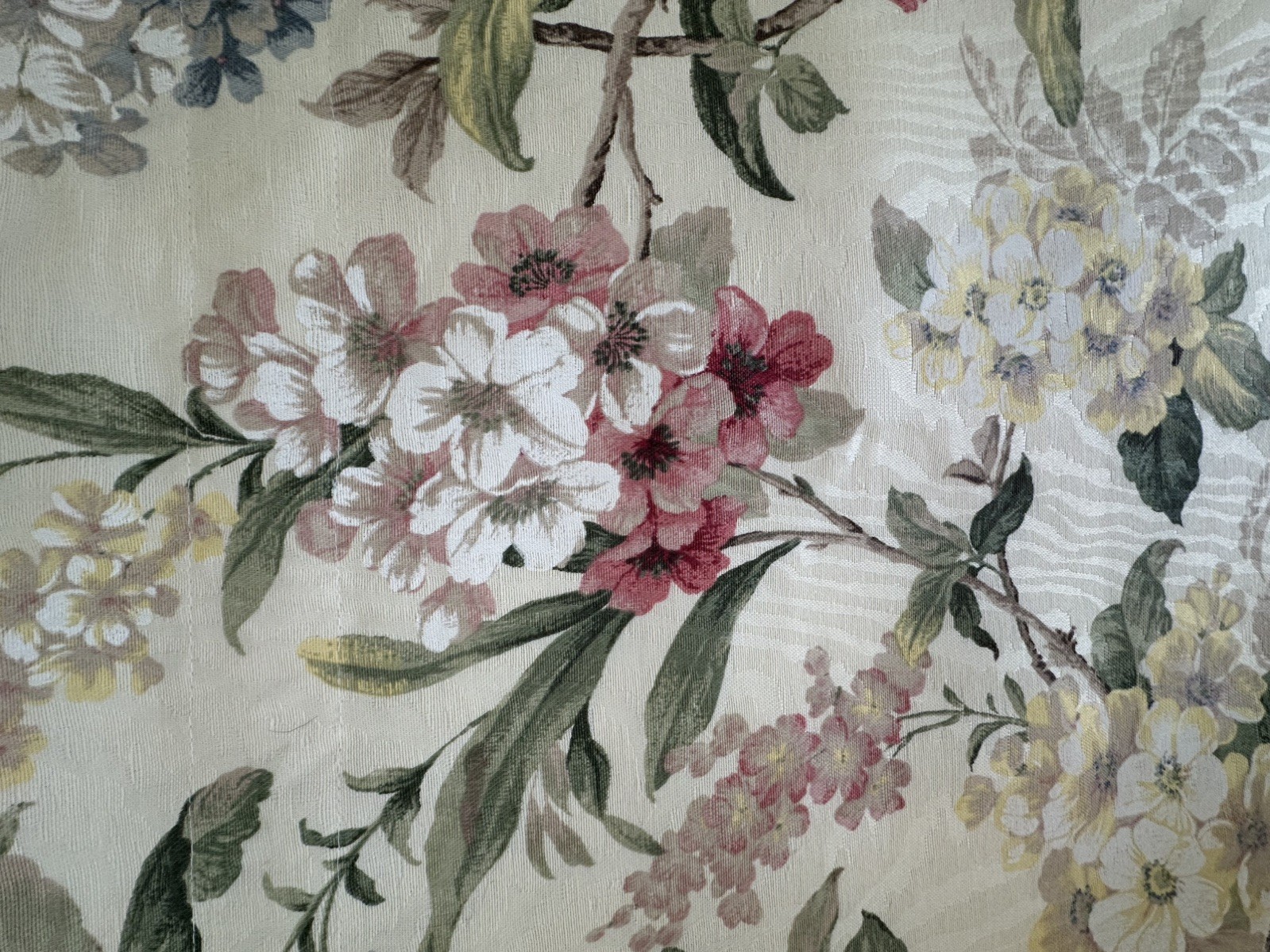 Vintage Custom Made Lined Window Floral Short Valance Curtain 109 by 24
