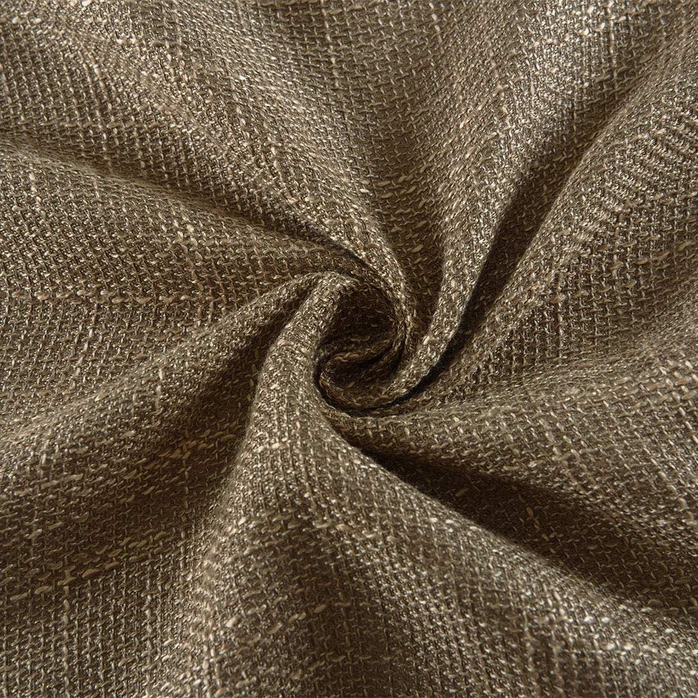 Soft Burlap Natural Tan Rod Pocket Window Curtain Panels for Living Room, 37 …