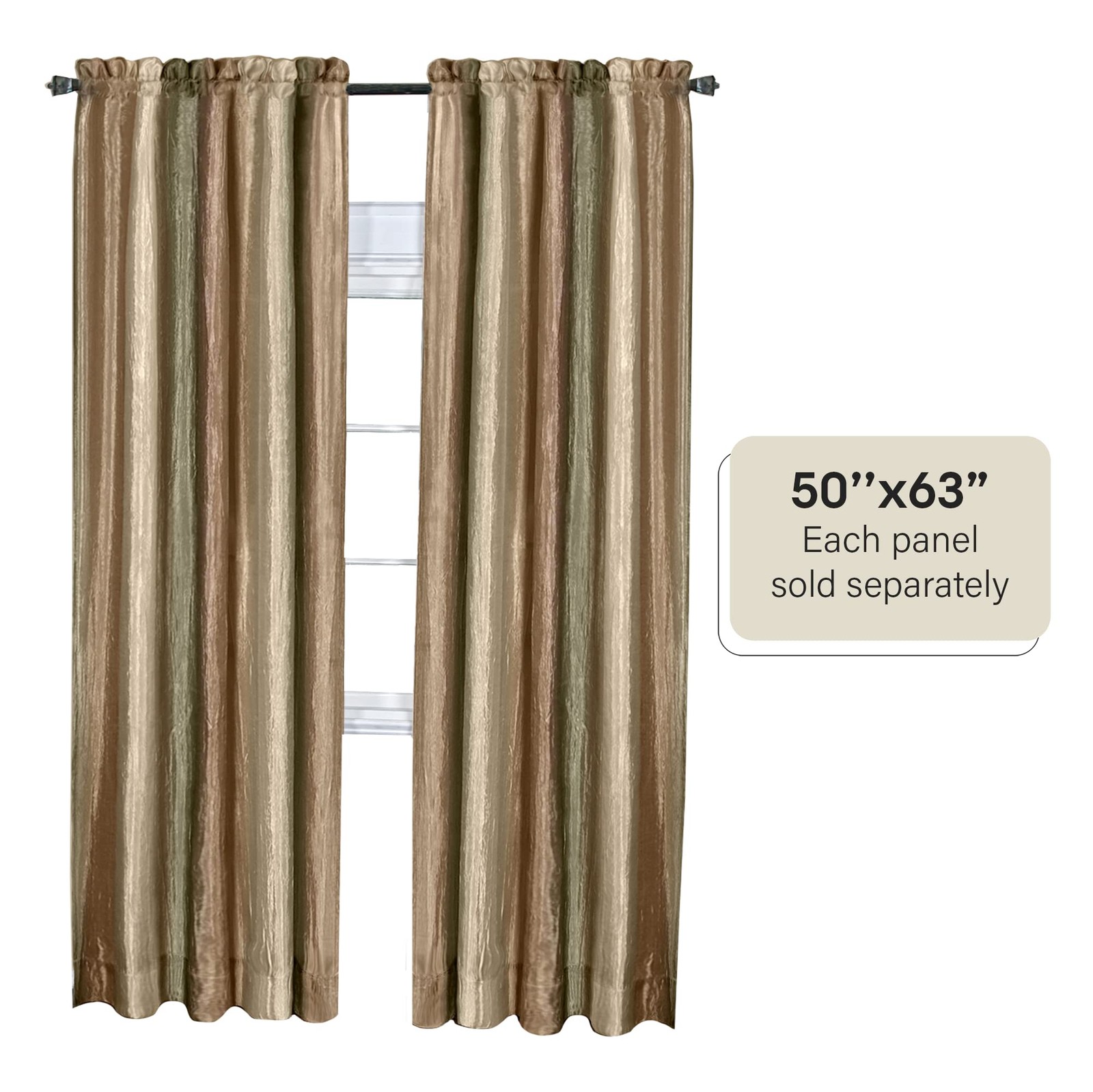 Ombre Panel Light Filtering Semi-Sheer Window Curtain – 63 Inch Length, 50 In…