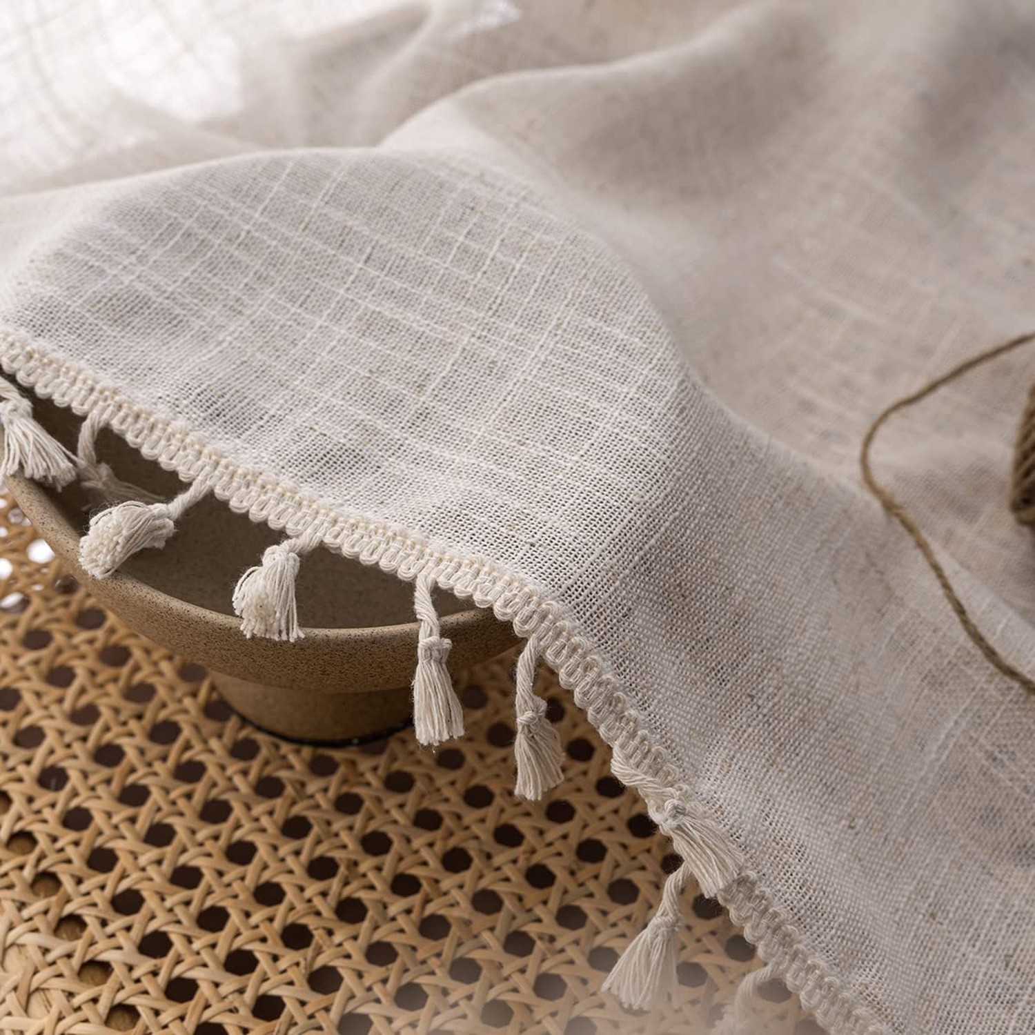 Short Curtains for Small Window Natural Linen Blended Farmhouse Curtains Coun…